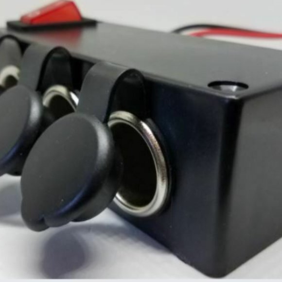 12V DC 15A 3 Port Cigarette Lighter Adapter Outlet Extension Box On/Off Switch - Picture 3 of 4